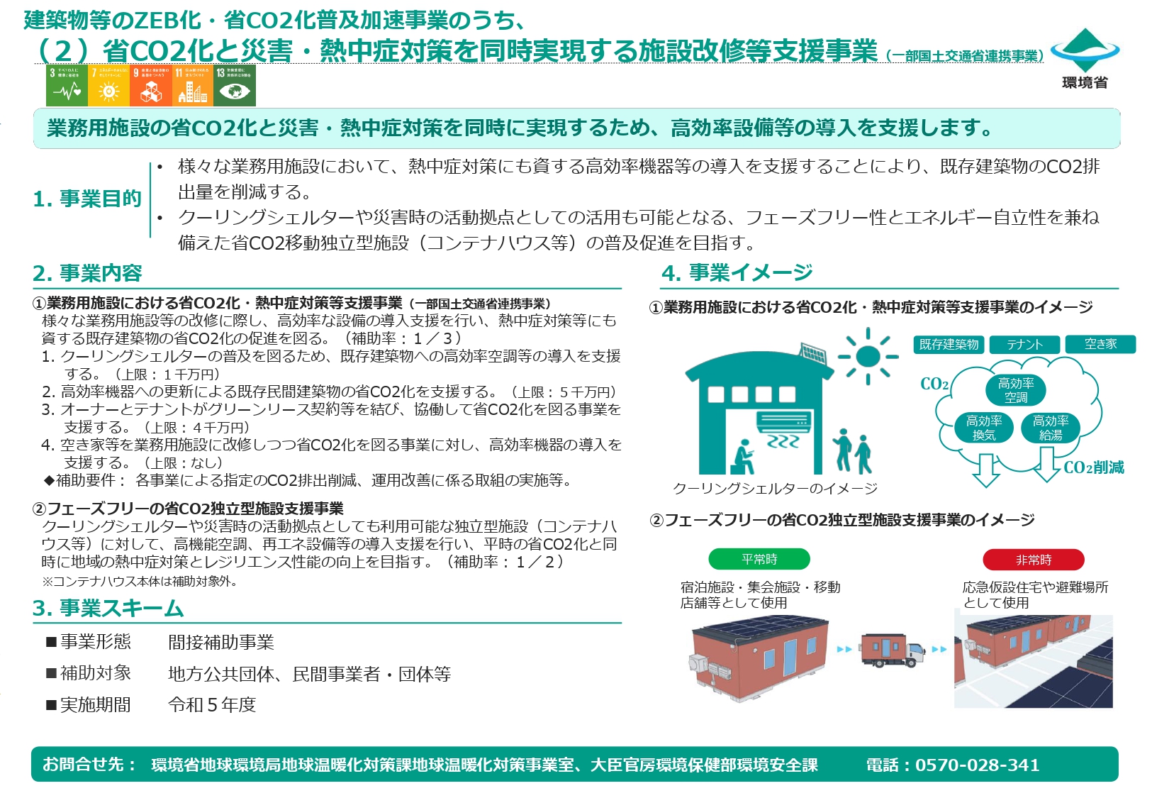業務用施設における省CO2化・熱中症対策等支援事業の図