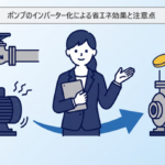 ポンプのインバーター化による省エネのイメージイラスト